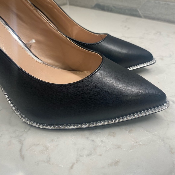 BCBG Harlia black leather pointy toe heels - Picture 12 of 14